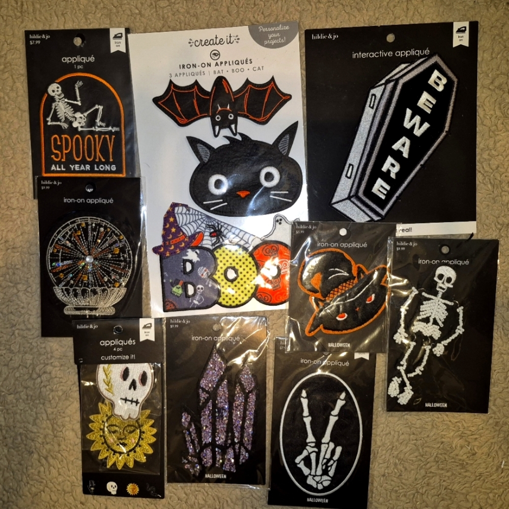 Halloween Iron-On Patch Appliqué Set NWT